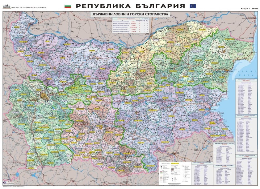 Карта на държавните ловни и горски стопанства
