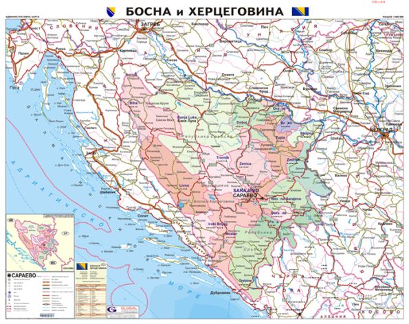 Карта на Босна и Херцеговина