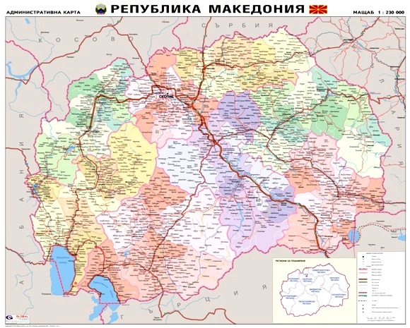 Карта на Северна Македония