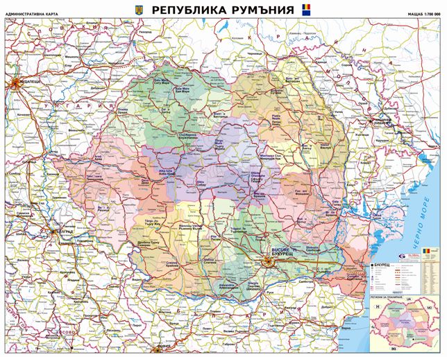 Карта на Румъния