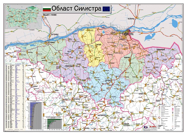 Карта на област Силистра