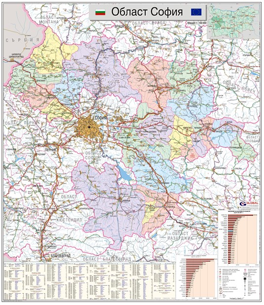 Карта на област София