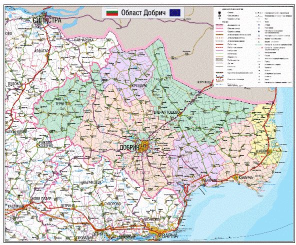 Карта на област Добрич