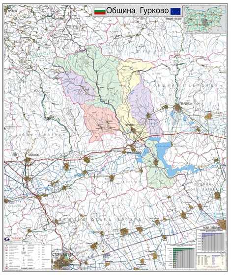 Карта на община Гурково