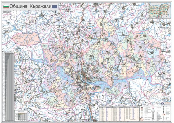 Карта на община Кърджали