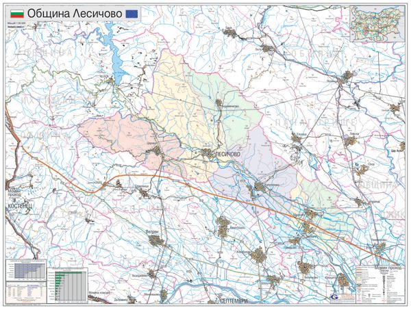 Карта на община Лесичово