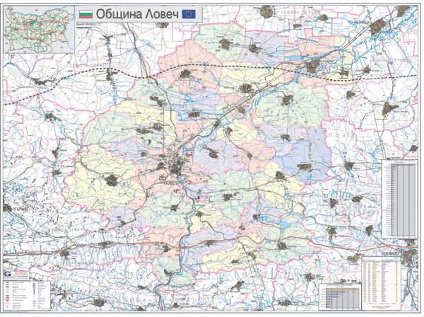 Карта на община Ловеч
