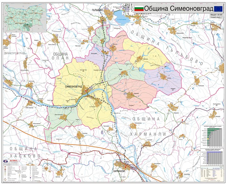Карта на община Симеоновград