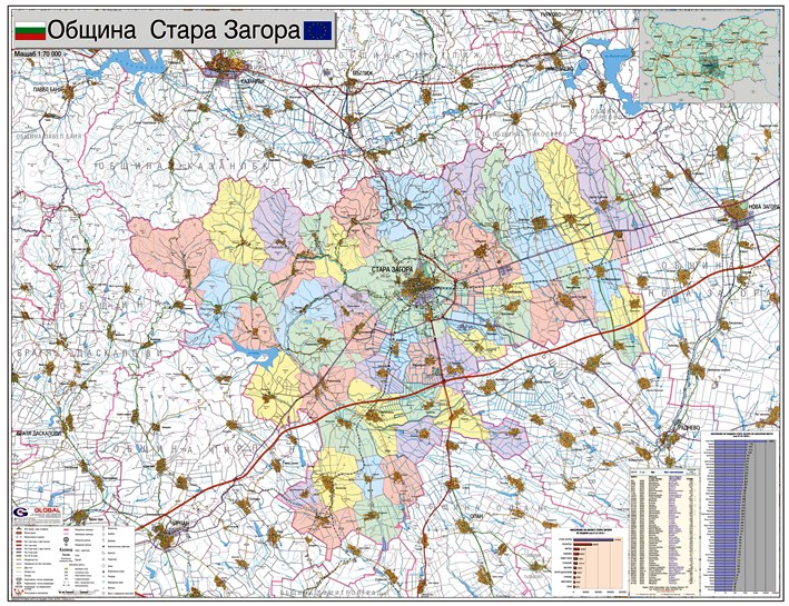 Карта на община Стара Загора