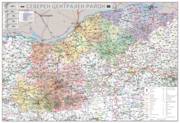 Карта на Северен централен район